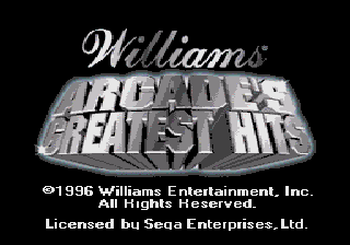 Заставка игры Williams Arcade's Greatest Hits